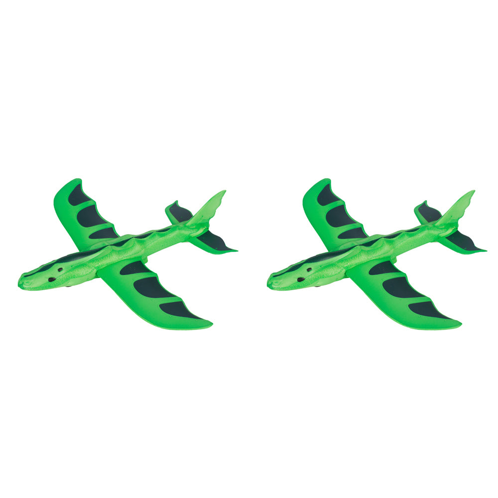 2x Toylife 19x20cm Fly Upto 20-30M Dragon Launcher Glider Toy Kids 6y+ Green