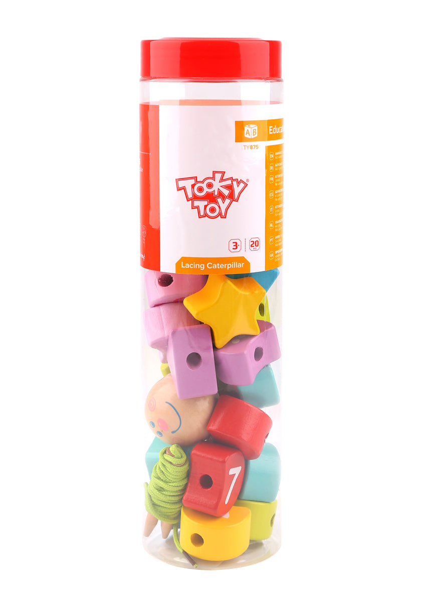 Tooky Toy Lacing Blocks- Caterpillar