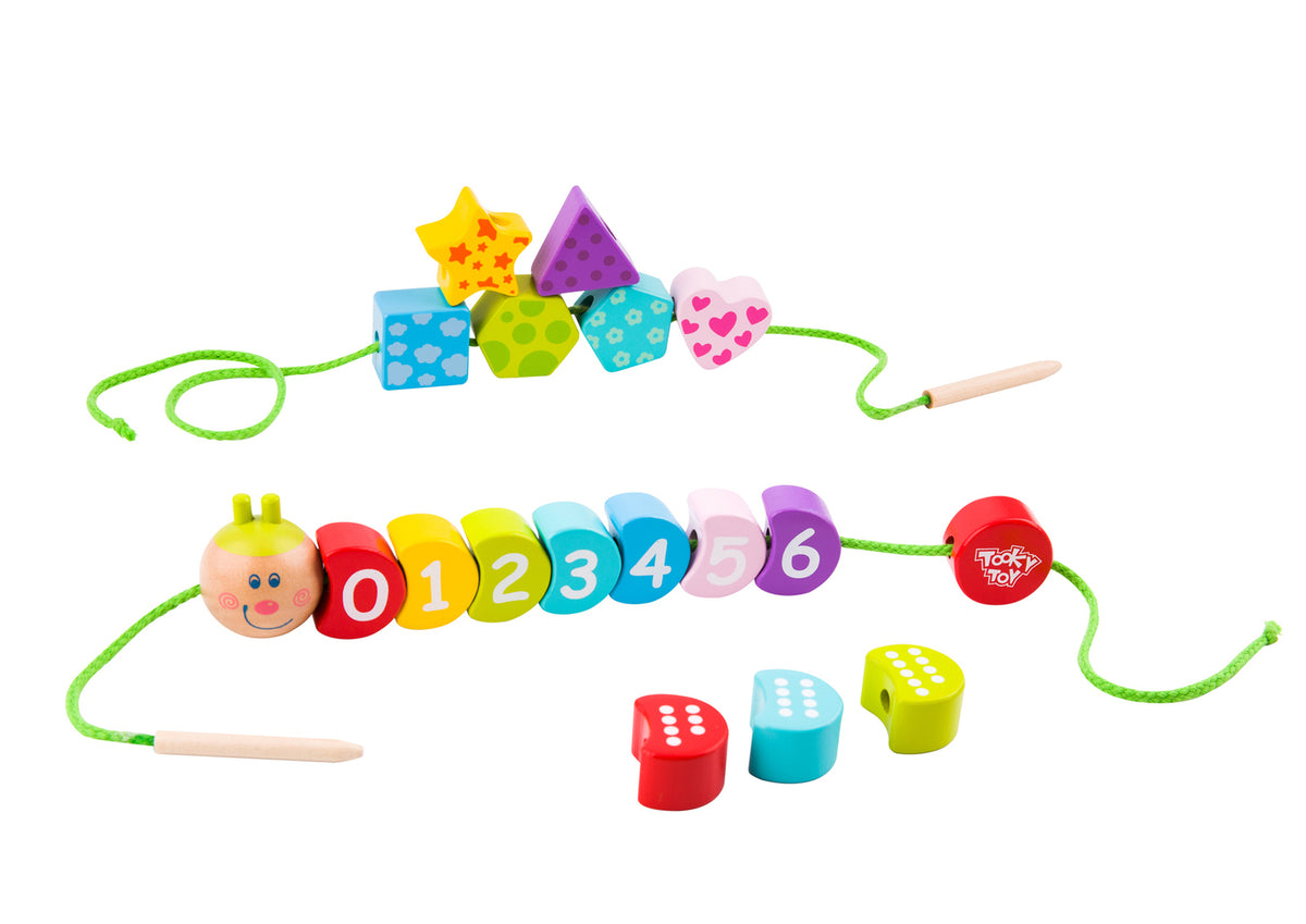 Tooky Toy Lacing Blocks- Caterpillar