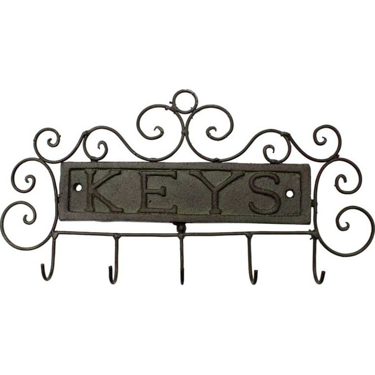 LVD Key Swirl 31cm Metal Hooks Wall Mounted Organiser Home Decor