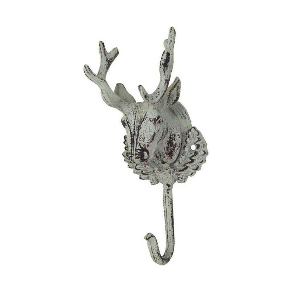 4PK LVD Metal Decorative Hook Antique Deer Home Decor 22cm - White