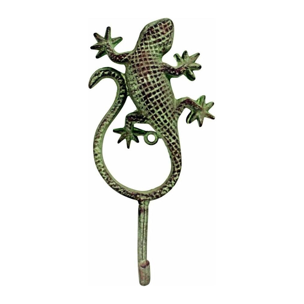 4PK LVD Metal Decorative Hook Cute Lizard Home Decor 23cm - Green
