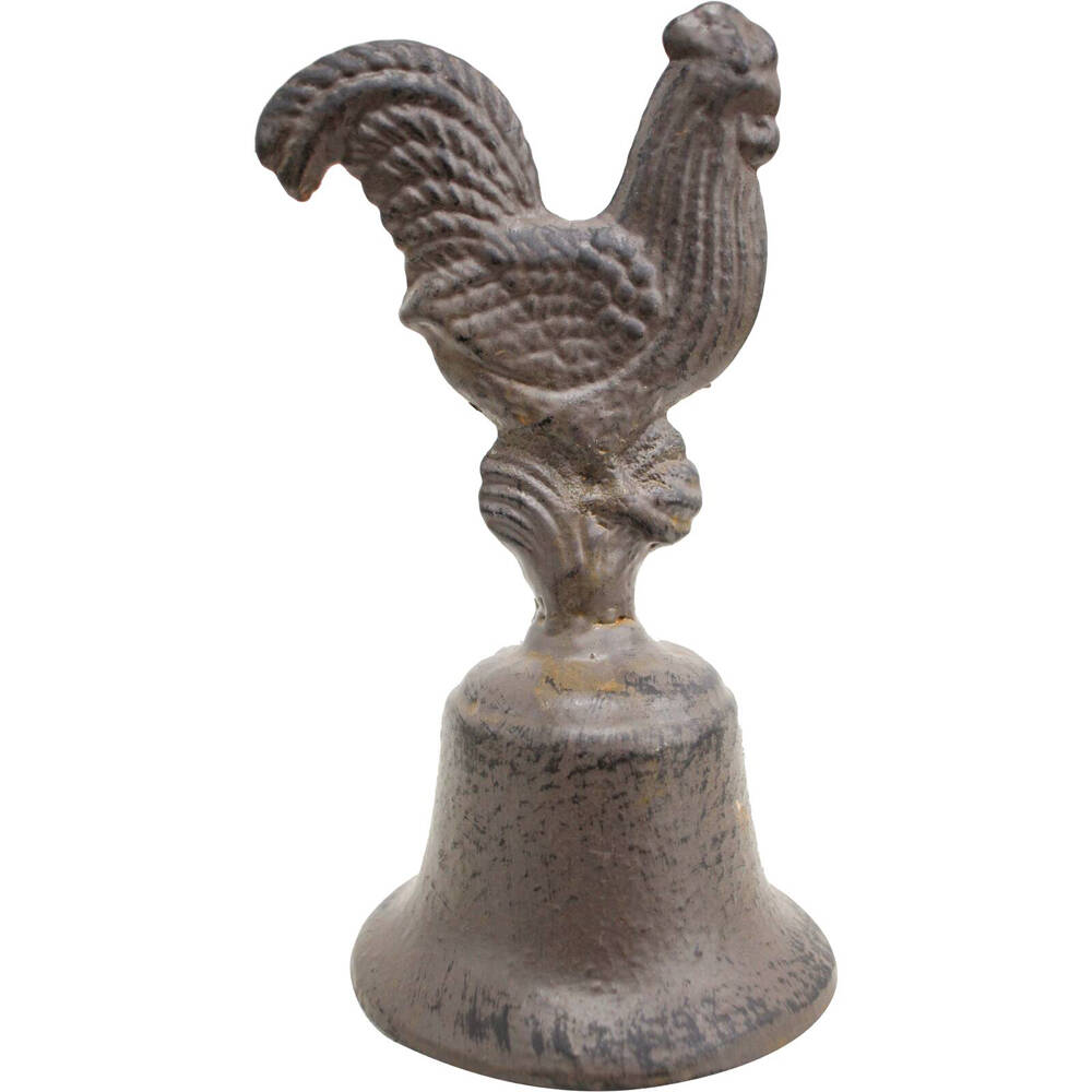 2PK LVD Bell Rooster Vintage Table/Desk Display 8x16cm - Brown