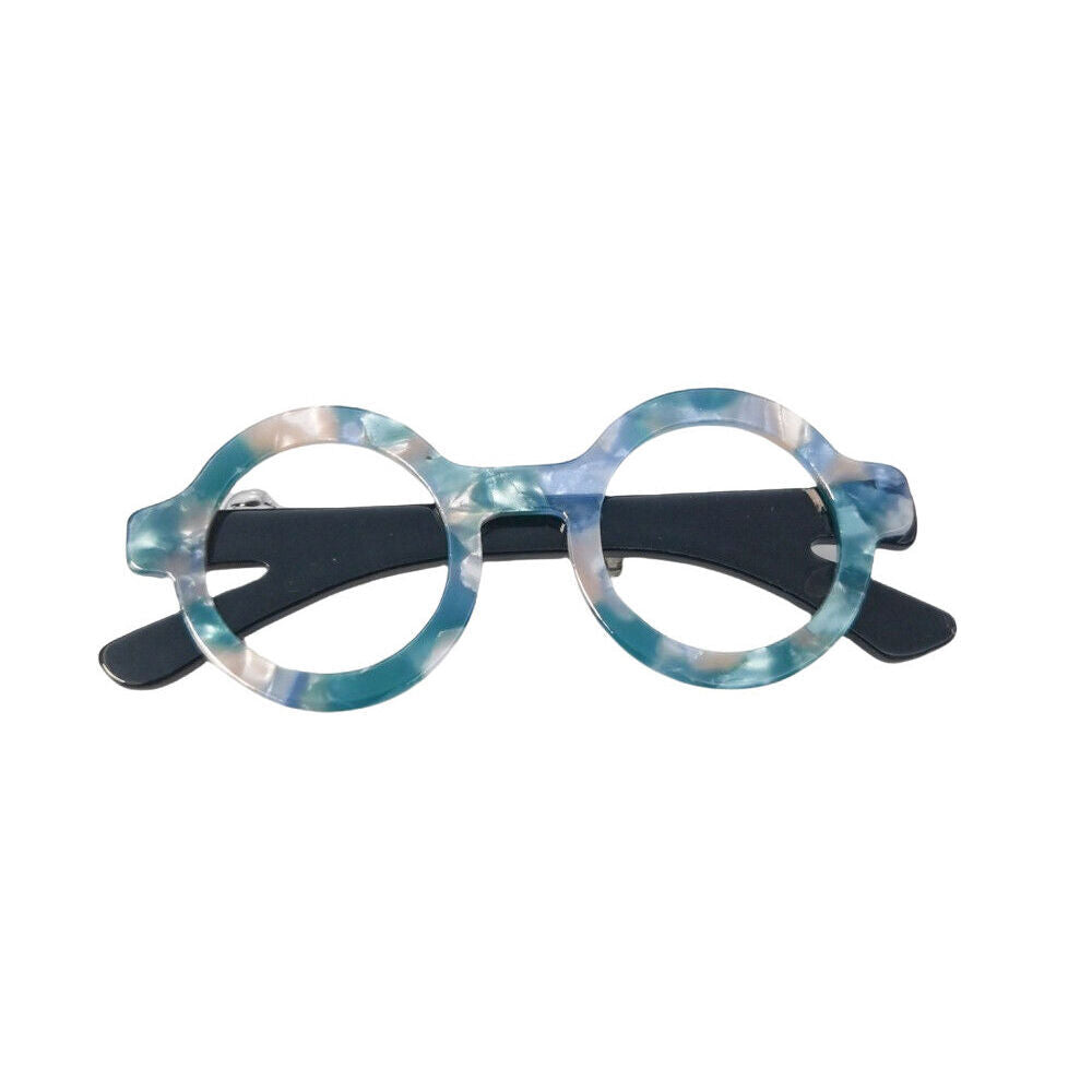 3PK Urban Resin Iris Glasses Brooch Pin Clip Women's Accessory Blue/Black