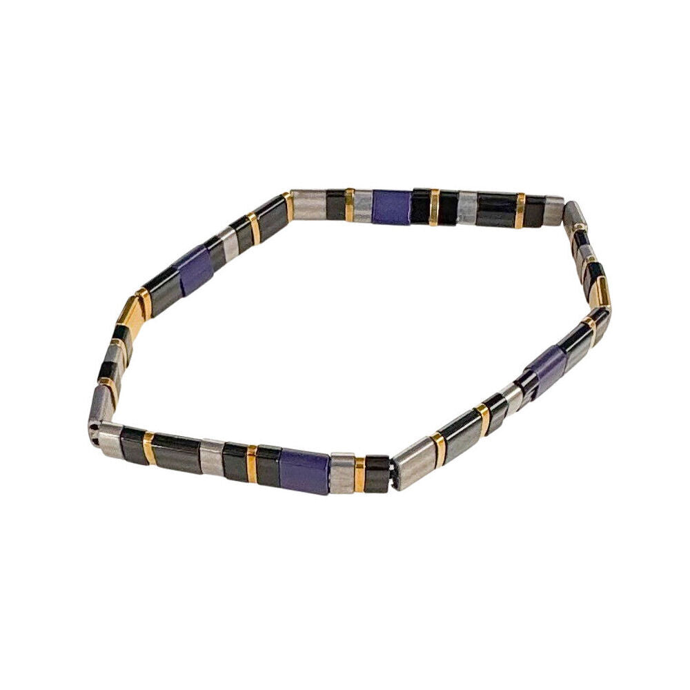 2PK Urban Acrylic Journey Stretch Bracelet Women's Jewellery 16cm Midnight/Blue