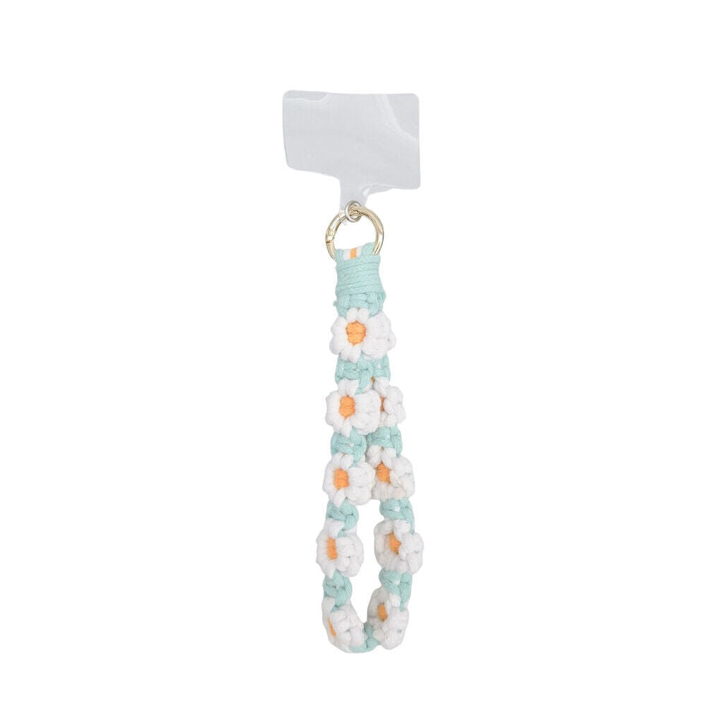 3PK Urban Daisy Universal Phone Wrist Strap Cord Accessory Aqua/White