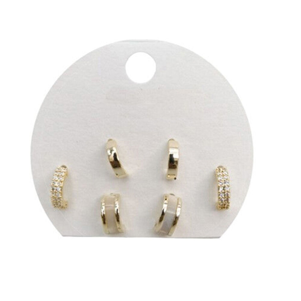 6pc Urban Petite Crystal Earrings Trio Set Women's Jewellery Gold