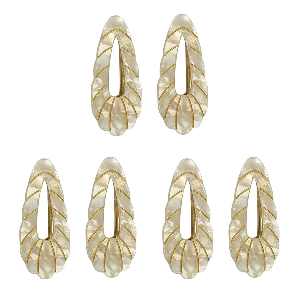 3x 2pc Urban Acrylic Tortoiseshell Wave Hair Clip Set Women's Accessory Cream