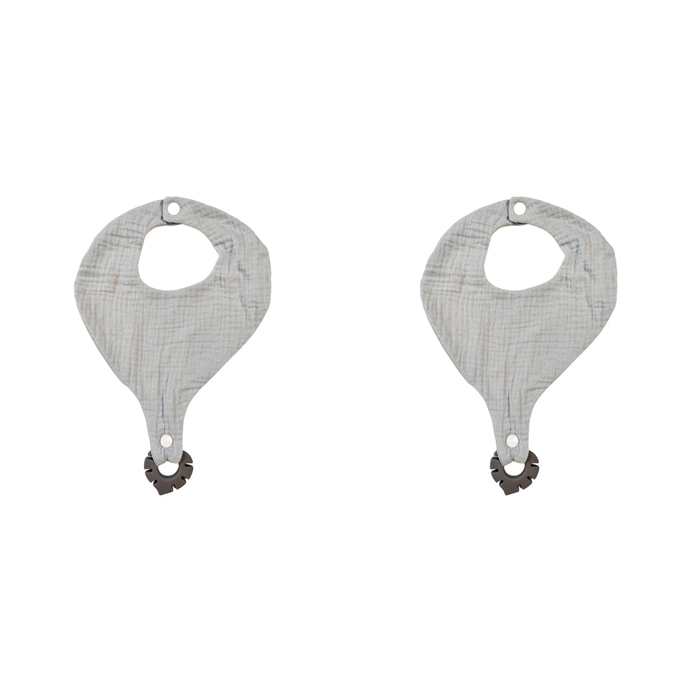 2x Urban Bubsy 20x28cm Cotton Bib w/ Silicone Teether - Blue