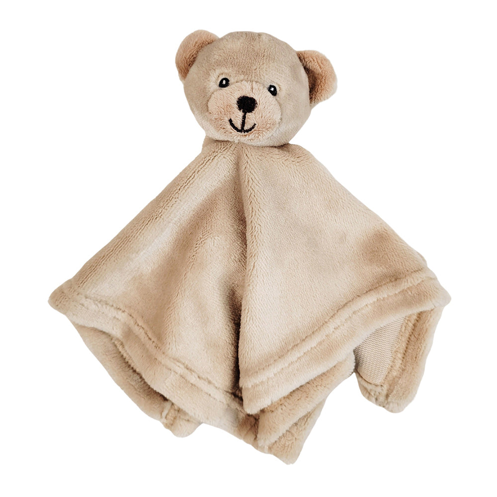 2x Urban Bear 31x31cm Comforter Baby/Infant Blanket w/ Plush Toy - Beige