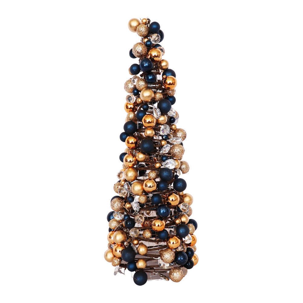 Urban Elegant Bauble Tree Christmas Decoration 45cm Gold/Blue