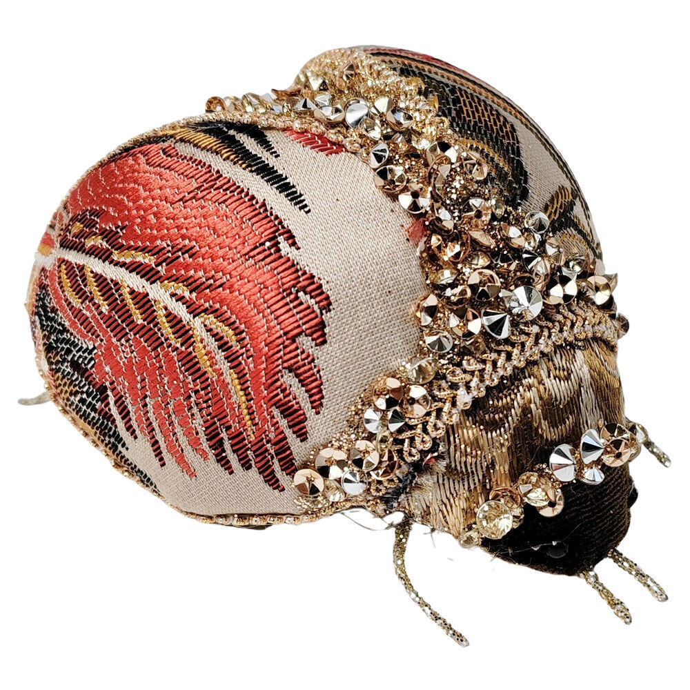 2PK Urban Woodland Christmas Beetle Decoration 11cm Multicoloured