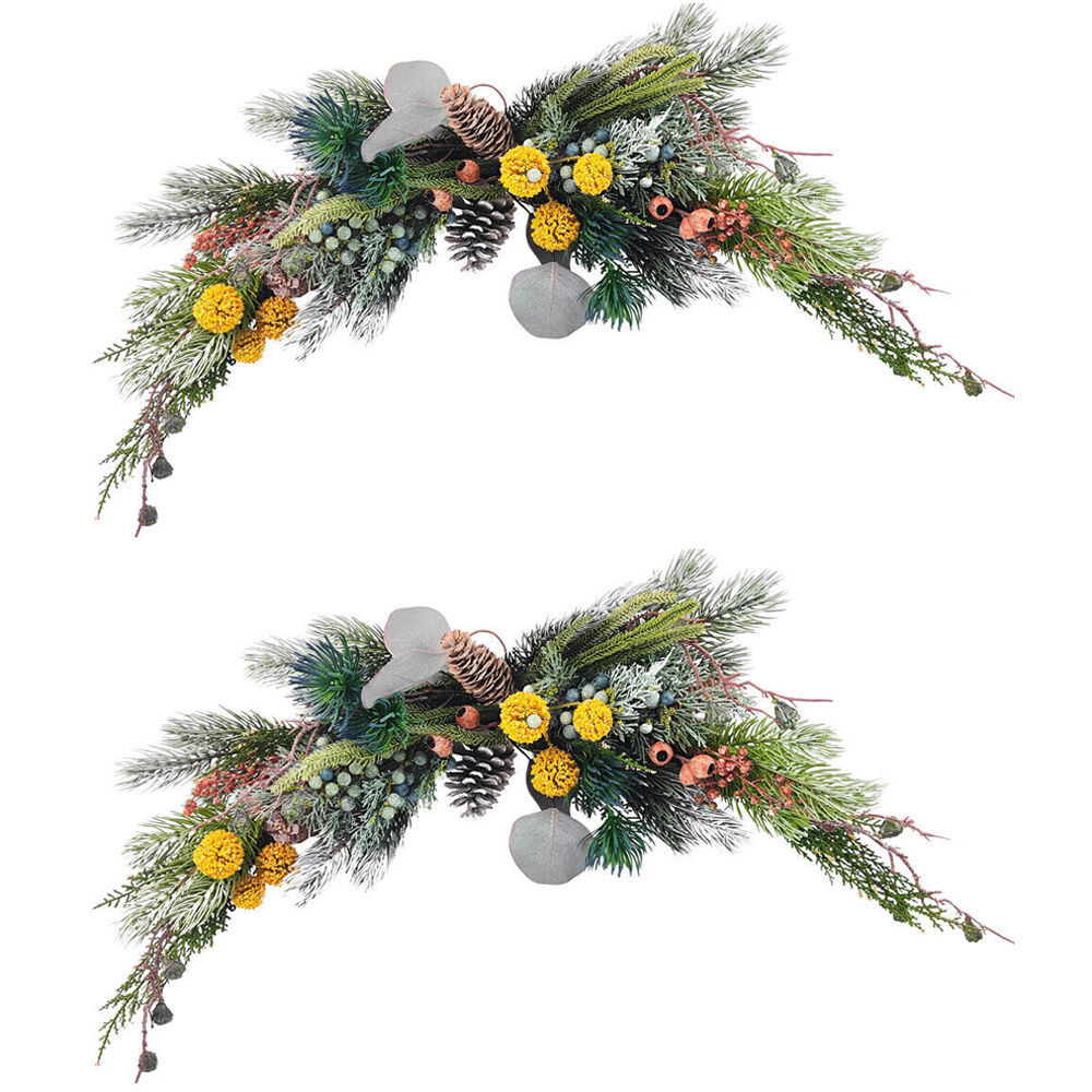 2PK Urban Native Swag Christmas Holiday Decoration 64x18cm Green/Yellow