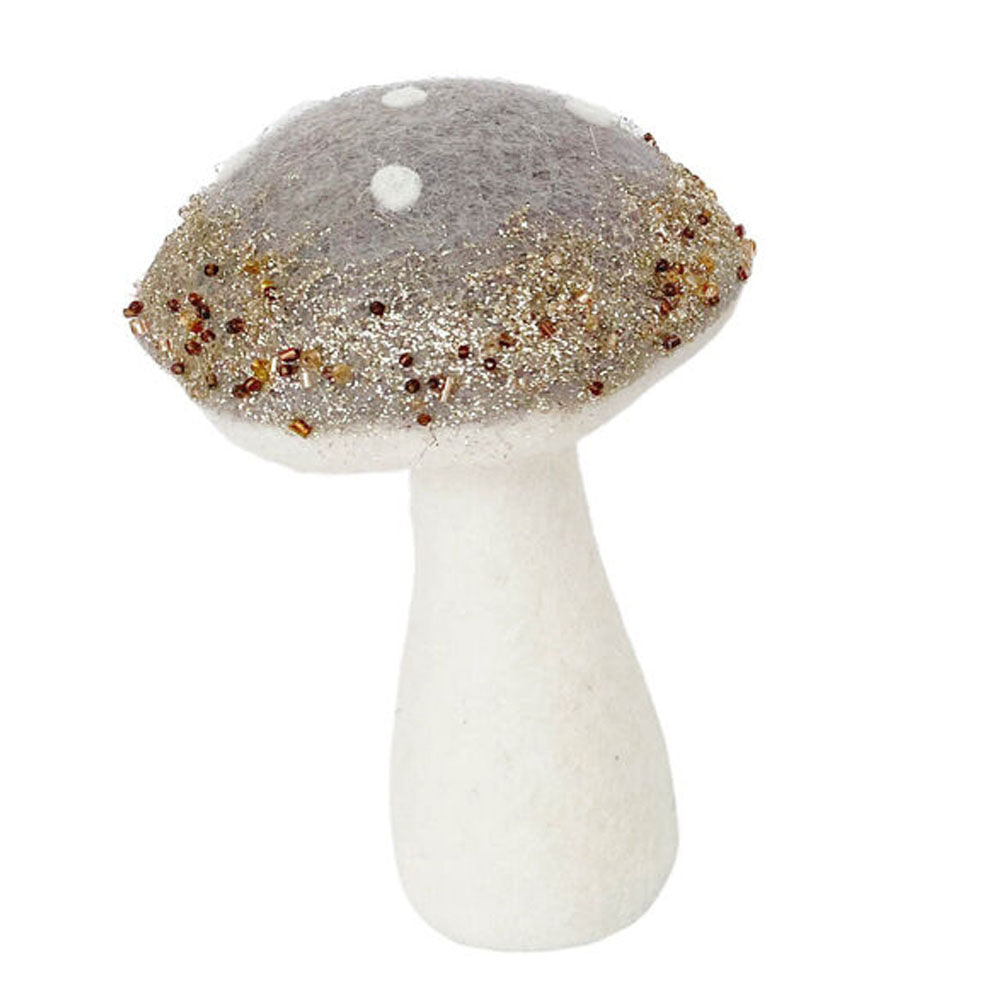 8PK Urban Christmas Toadstool Decoration 14.5cm Grey/White Assorted