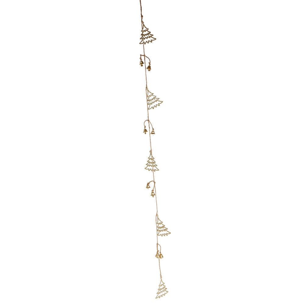 2PK Urban Metal Glitter Tree Garland Christmas Decorations 120cm Gold