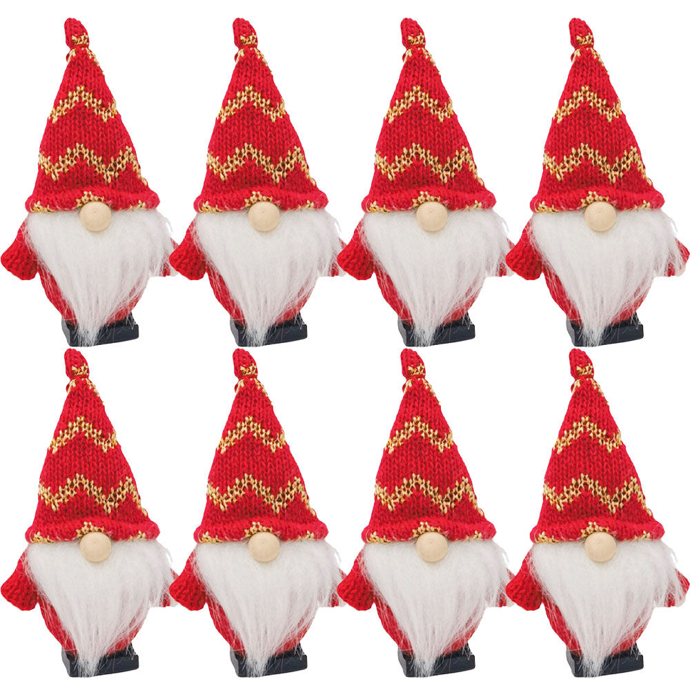 8PK Urban Knit Tomte Hanging Christmas Decoration 10cm Red/White Assorted