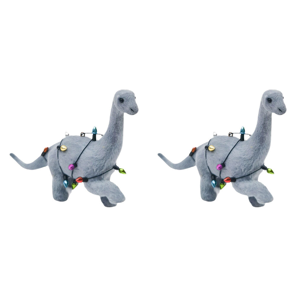 2PK Urban Bronty Dinosaur Hanging Christmas Decoration 16cm Blue