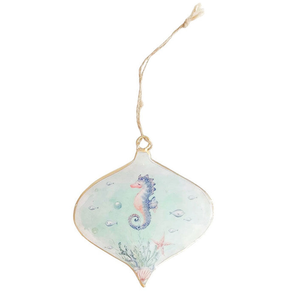 4PK Urban Sea Jellyfish/Seahorse Metal Hanging Decor 10cm Blue/Purple Assorted