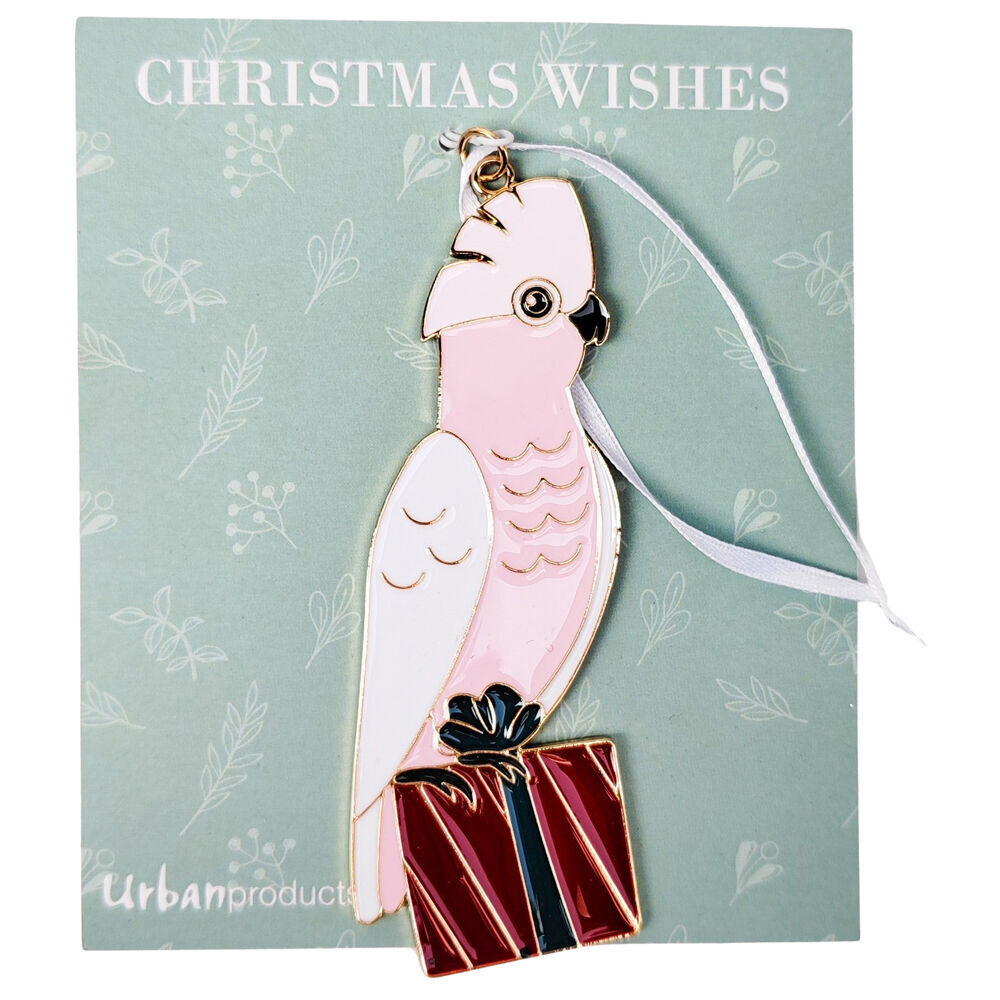 3PK Urban Australian Galah Hanging Christmas Decoration 10cm Pink