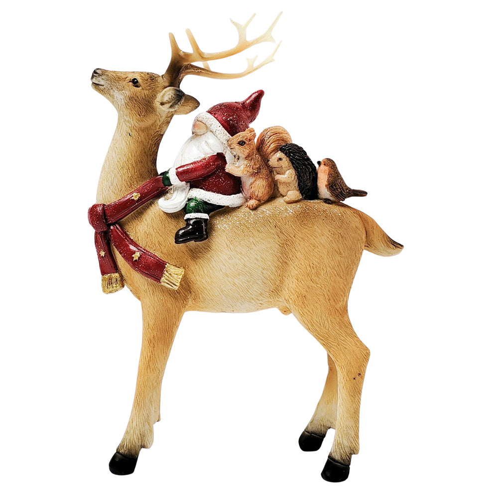 Urban Reindeer with friends Ornament Red Brown Decorative Seasonal Decor