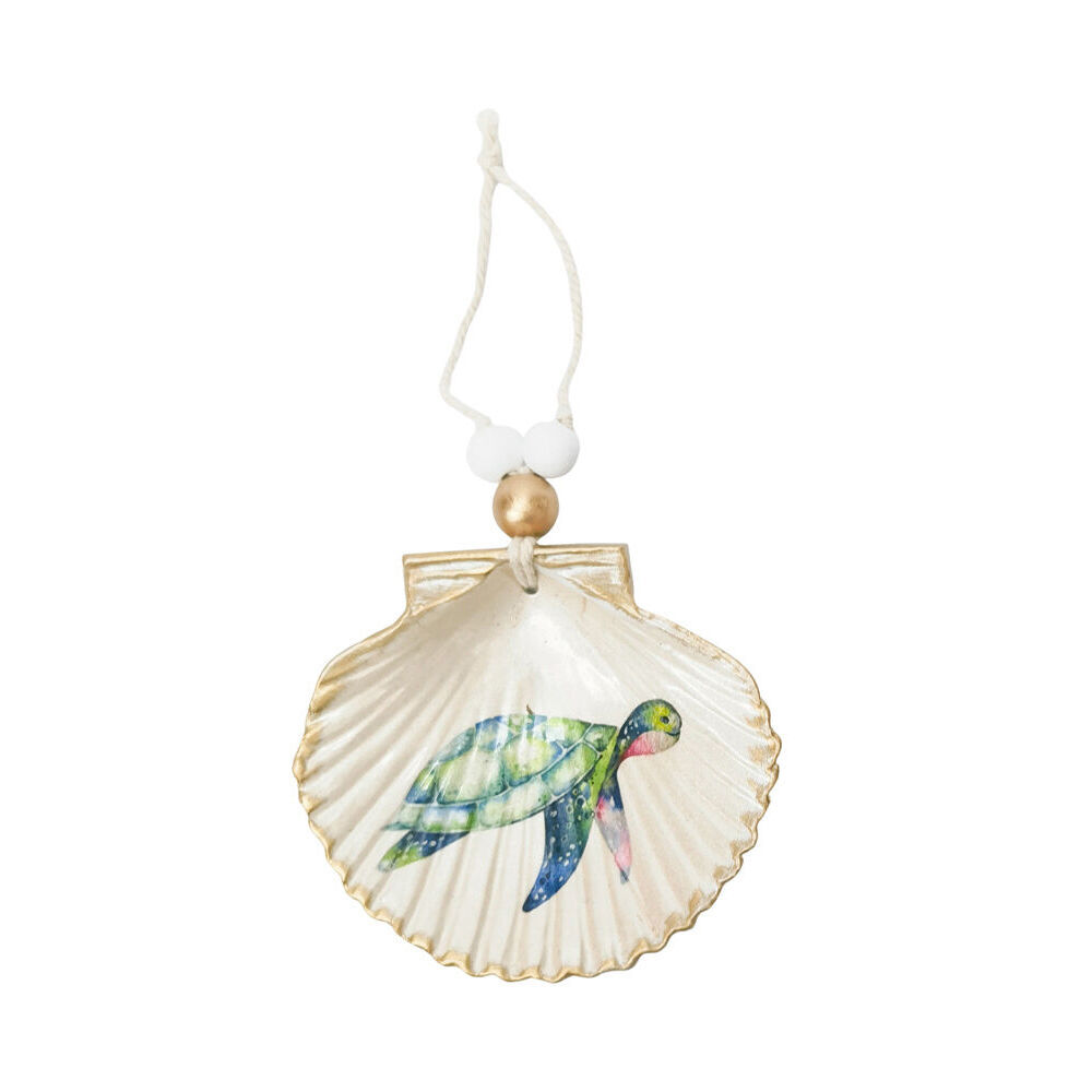 4PK Urban Whale/Turtle Shell Hanging Christmas Decoration 19cm Blue Assorted