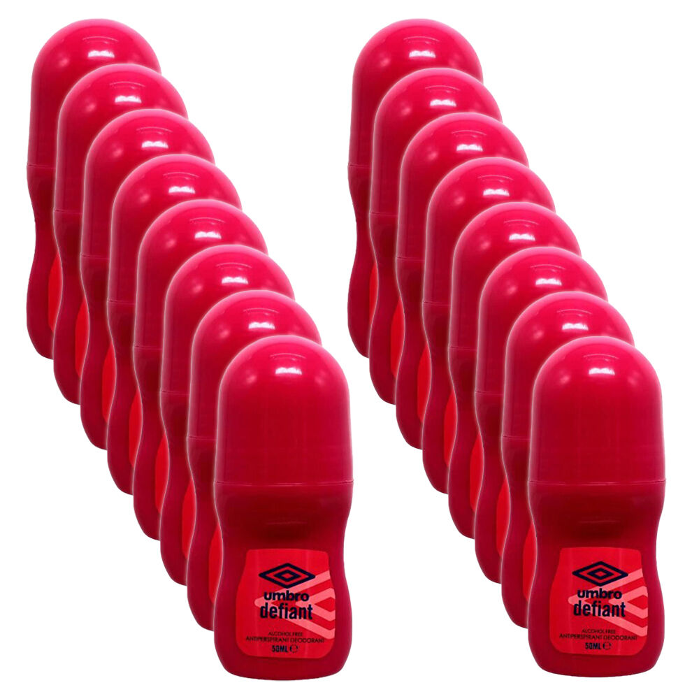 16PK Umbro Men Compact Anti-Perspirant Underarm Roll On Deodorant 50ml Defiant