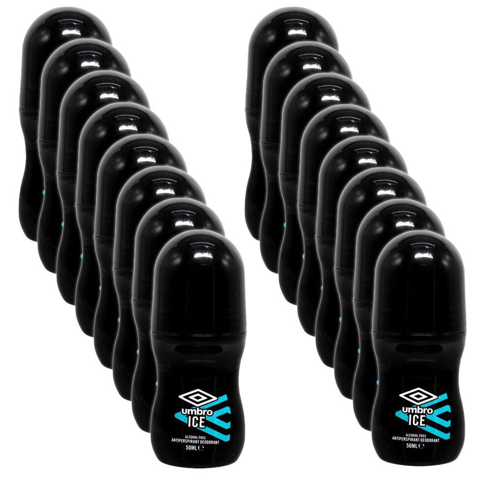 16PK Umbro Men Compact Anti-Perspirant Underarm Roll On Deodorant 50ml Ice