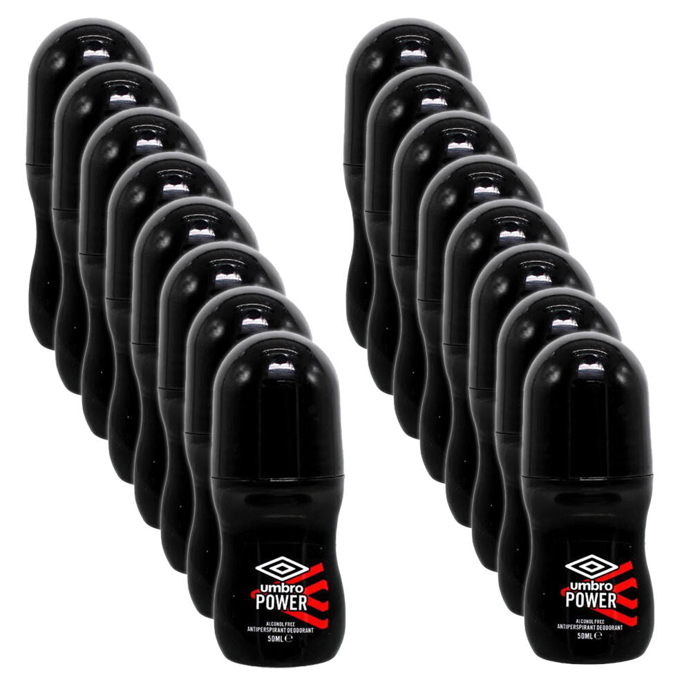 16PK Umbro Men Compact Anti-Perspirant Underarm Roll On Deodorant 50ml Power
