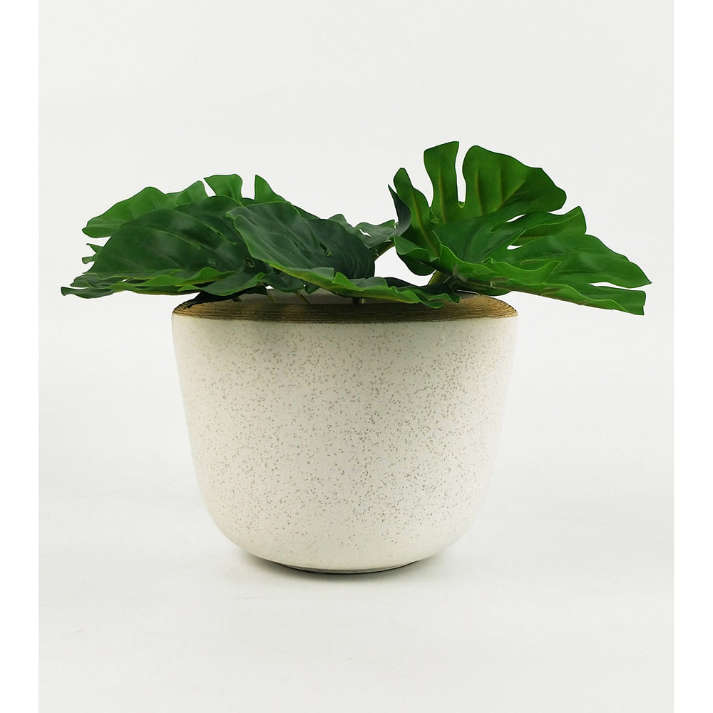 4x Urban Jenna 15cm Ceramic Planter Plant Pot Medium - Mustard/Sand
