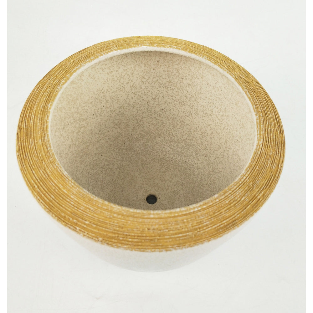 4x Urban Jenna 15cm Ceramic Planter Plant Pot Medium - Mustard/Sand