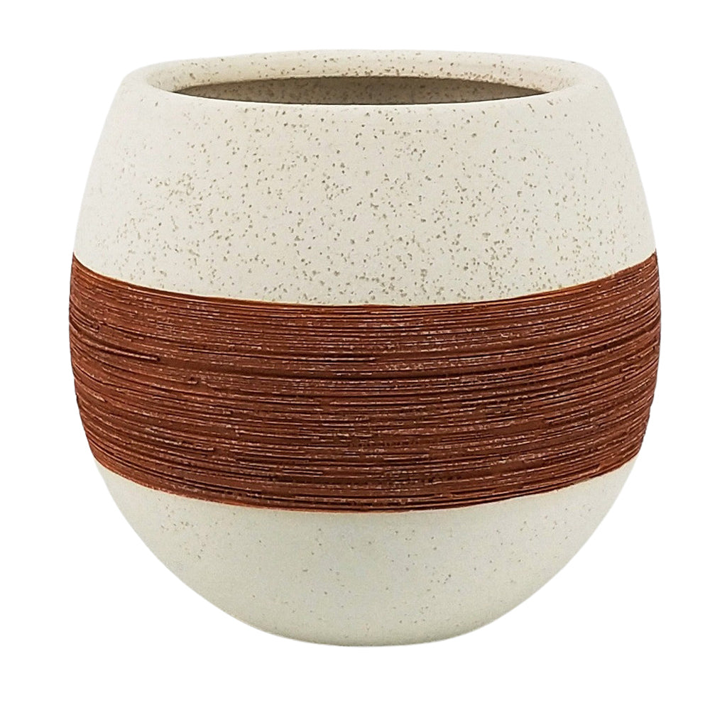 2x Urban Jenna 18cm Ceramic Planter Plant Pot Round Small - Terracotta/Sand