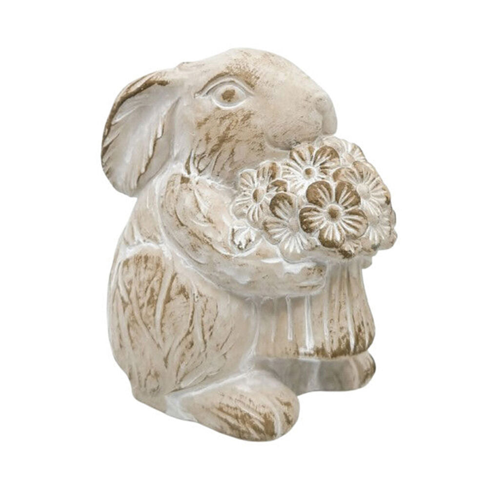 6PK Urban Ceramic Fable Bunny Ornament Outdoor Garden Decor 10cm Bisque