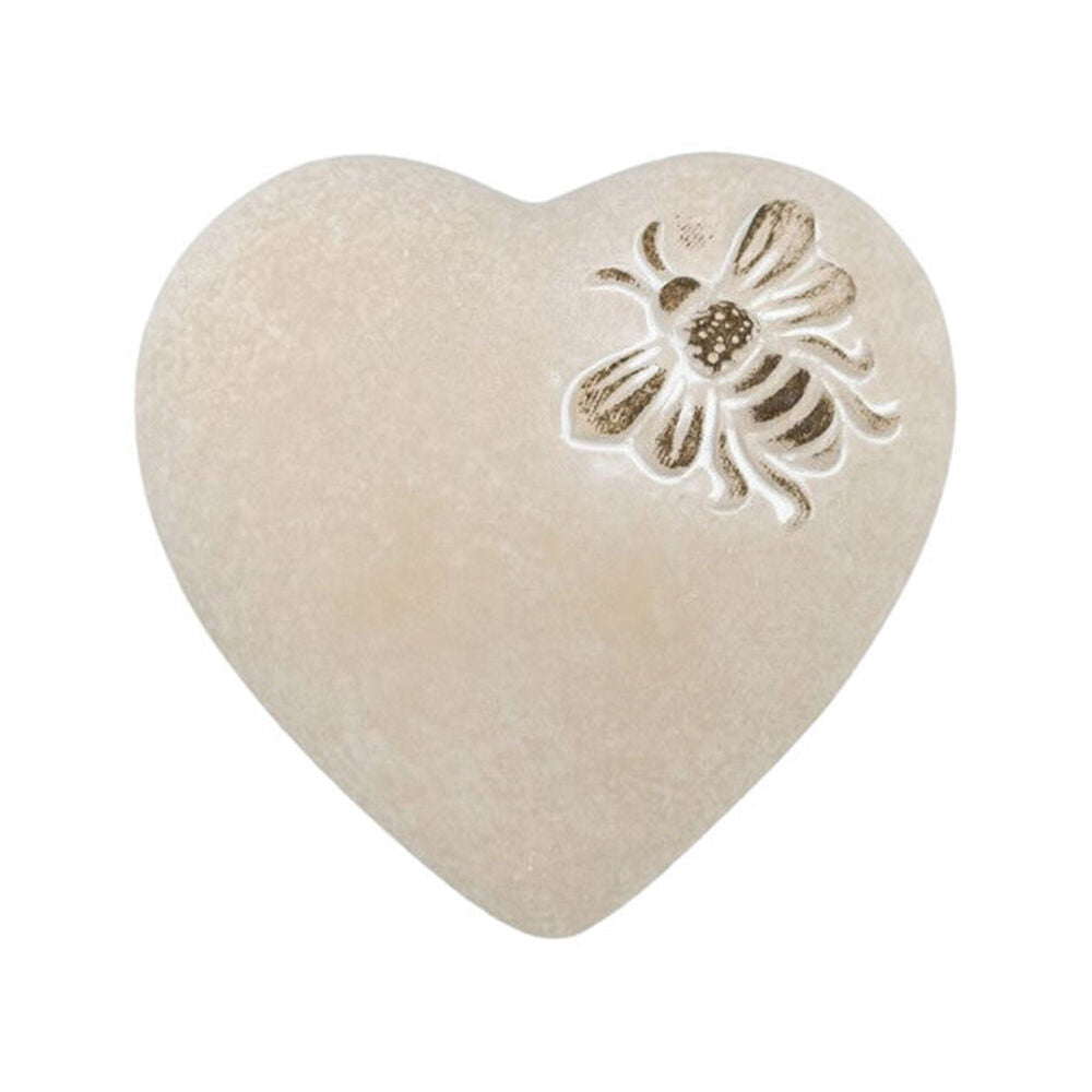 6PK Urban Ceramic Fable Bee Heart Stone Outdoor Garden Decor 15cm Bisque