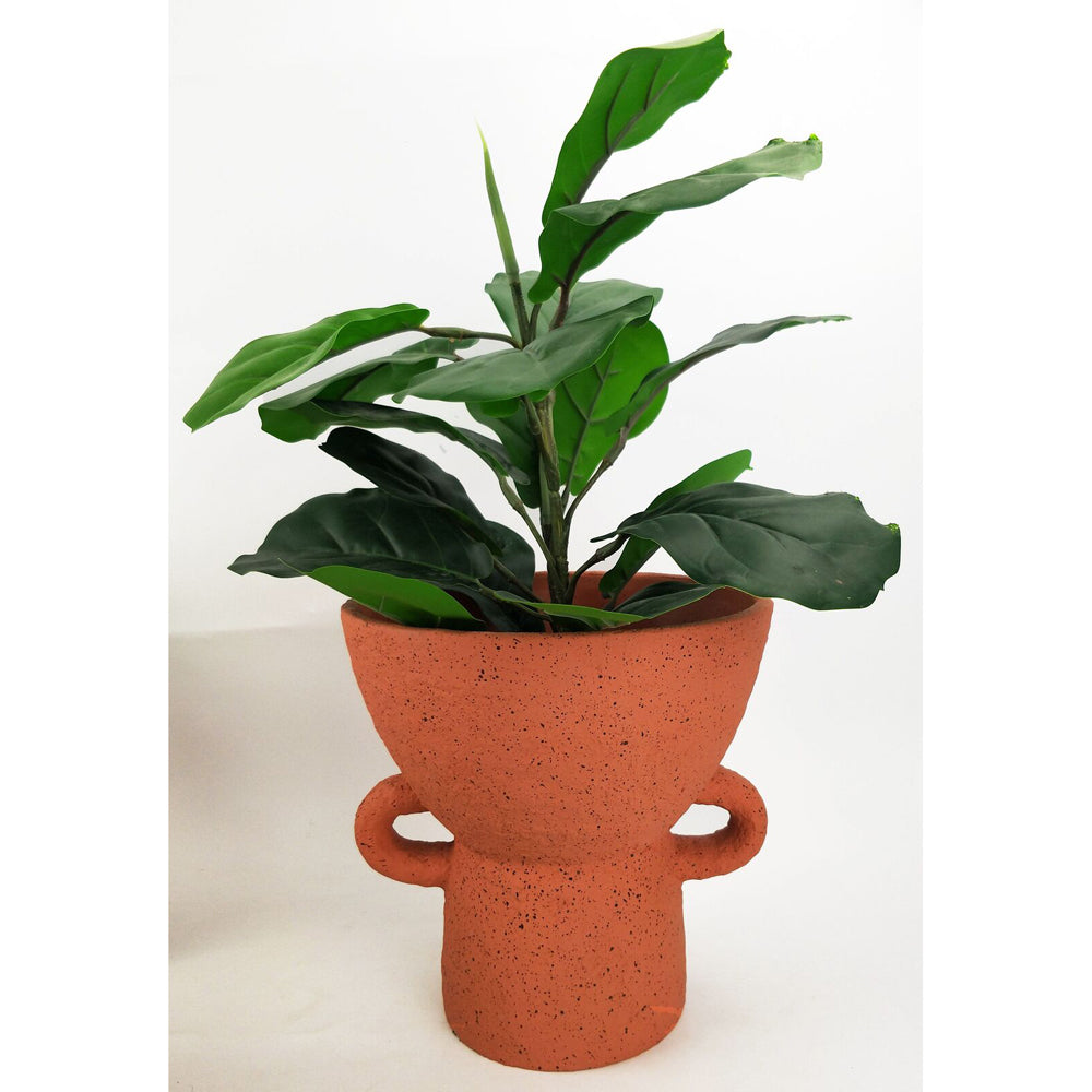 2x Urban Dayze 25.5cm Concrete Tall Planter Pot Large - Sienna