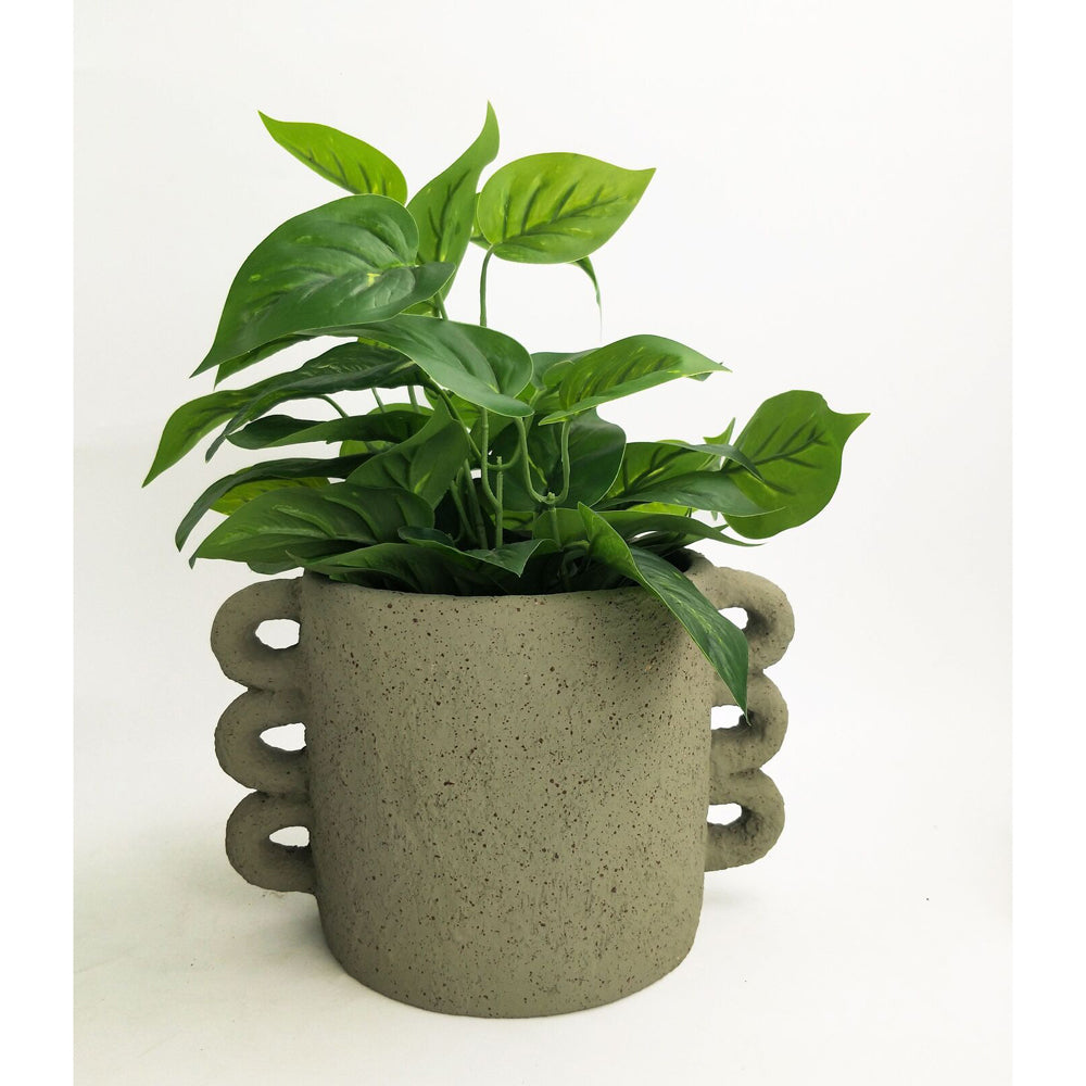 2x Urban Dayze 16.5cm Concrete Planter Pot Medium - Sage