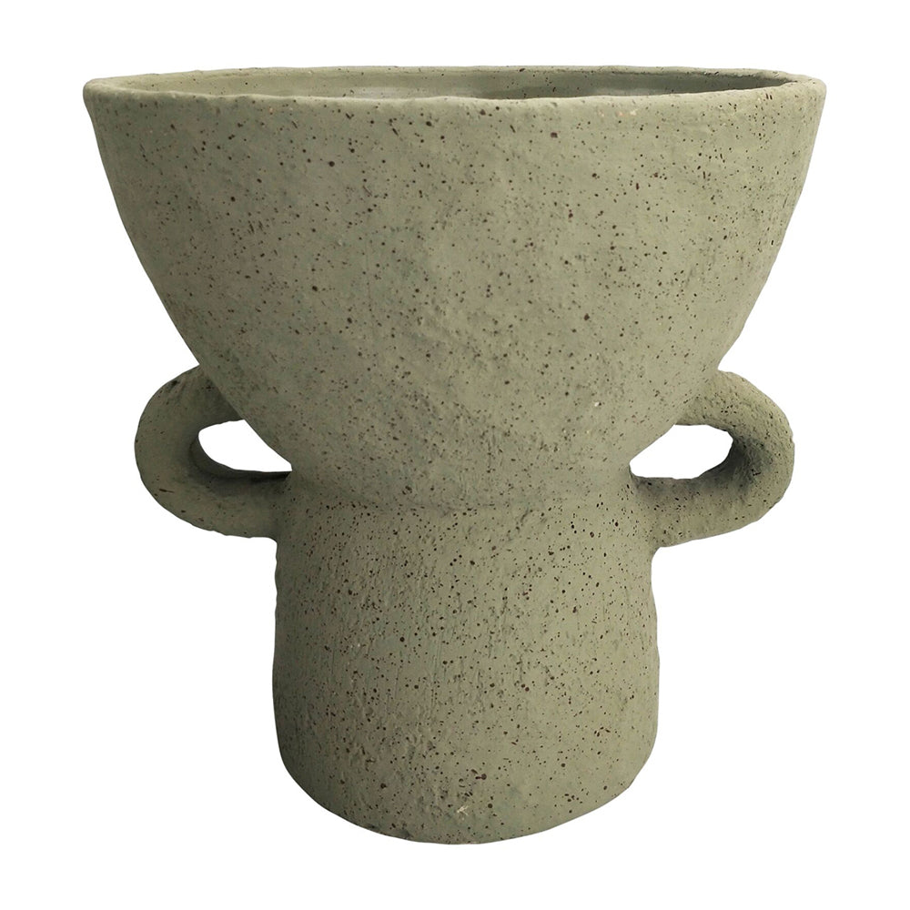 2x Urban Dayze 25.5cm Concrete Tall Planter Pot Large - Sage