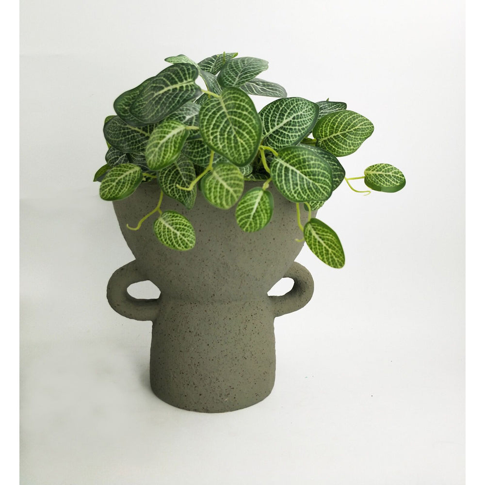 2x Urban Dayze 25.5cm Concrete Tall Planter Pot Large - Sage