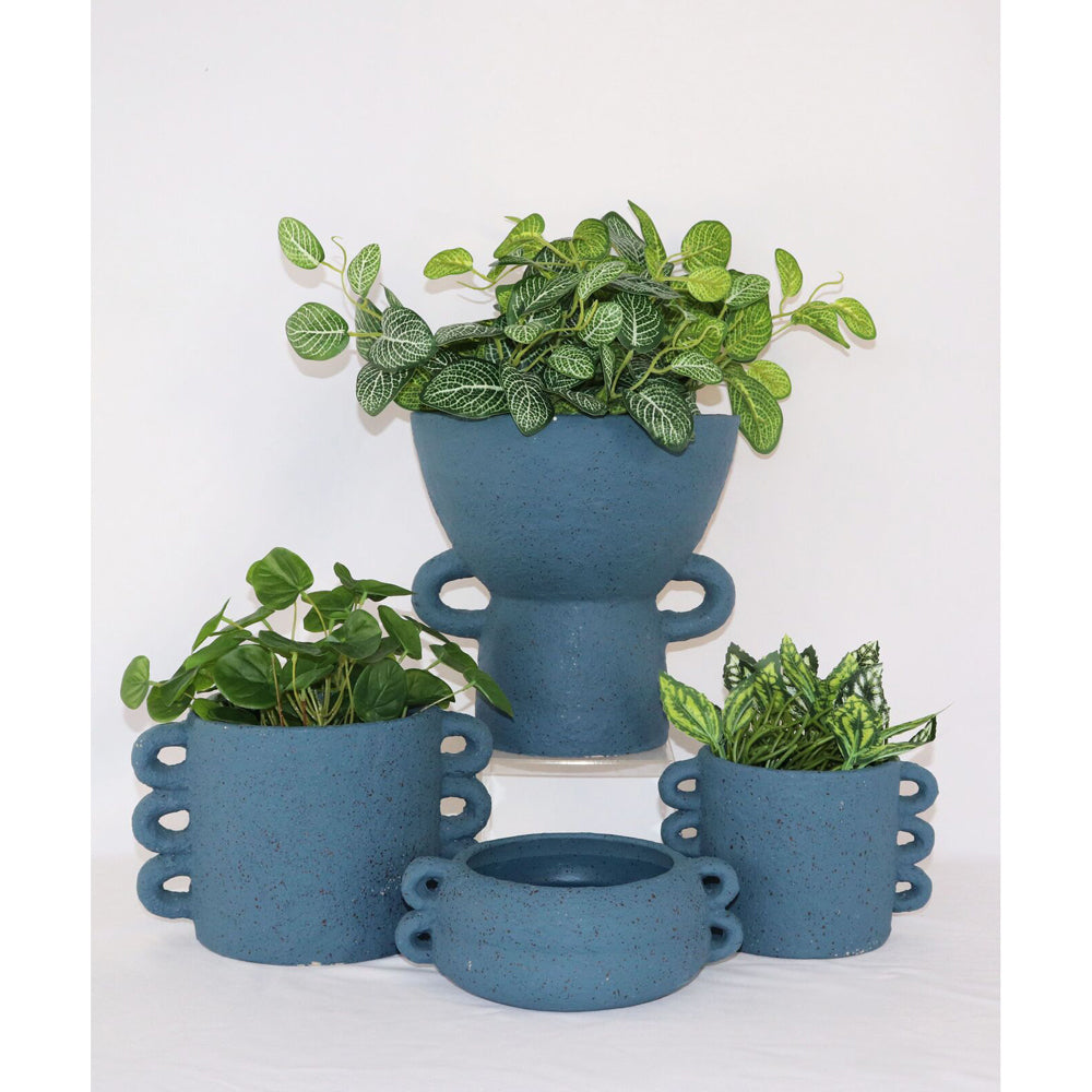 2x Urban Dayze 16.5cm Concrete Planter Pot Medium - Sapphire