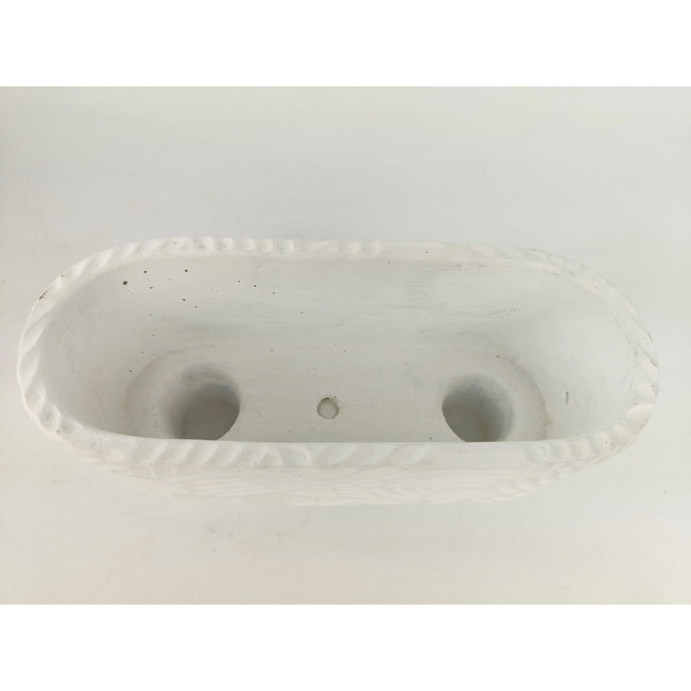 4x Urban Enola 20cm Concrete Long Planter Pot w/ Legs - White