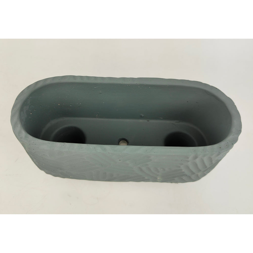4x Urban Enola 20cm Concrete Long Planter Pot w/ Legs - Blue