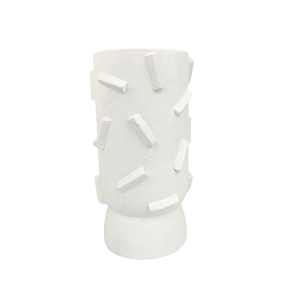 2x Urban Felix 26cm Concrete Flower/Plant Vase Display Pot Large - White