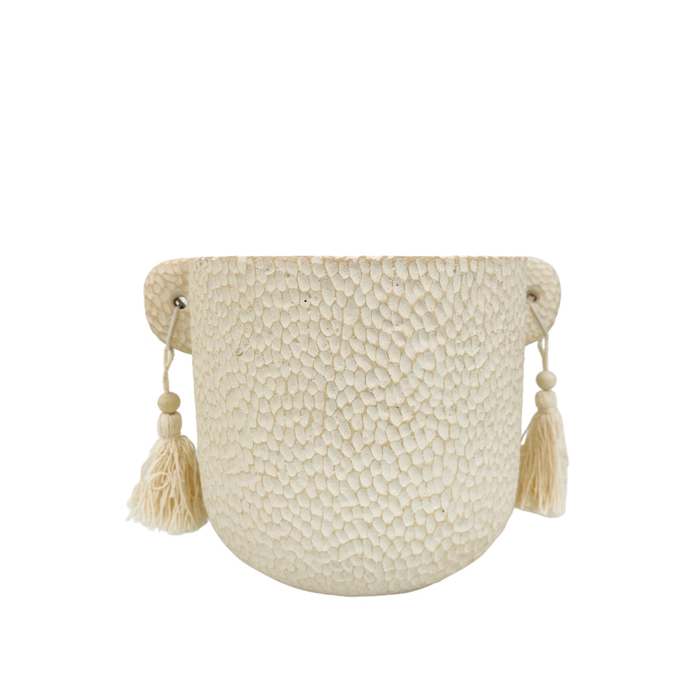 2x Urban Kinsley 16cm Concrete Planter Pot Medium - Cream