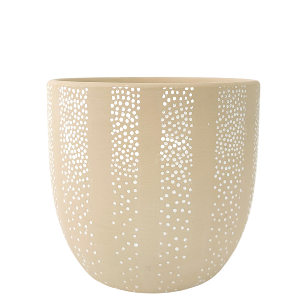 4x Urban Paige Linear 13cm Concrete Planter Pot Small - Beige