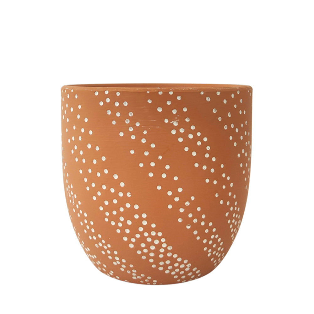 4x Urban Paige Slope 13.5cm Concrete Planter Pot Small - Terracotta
