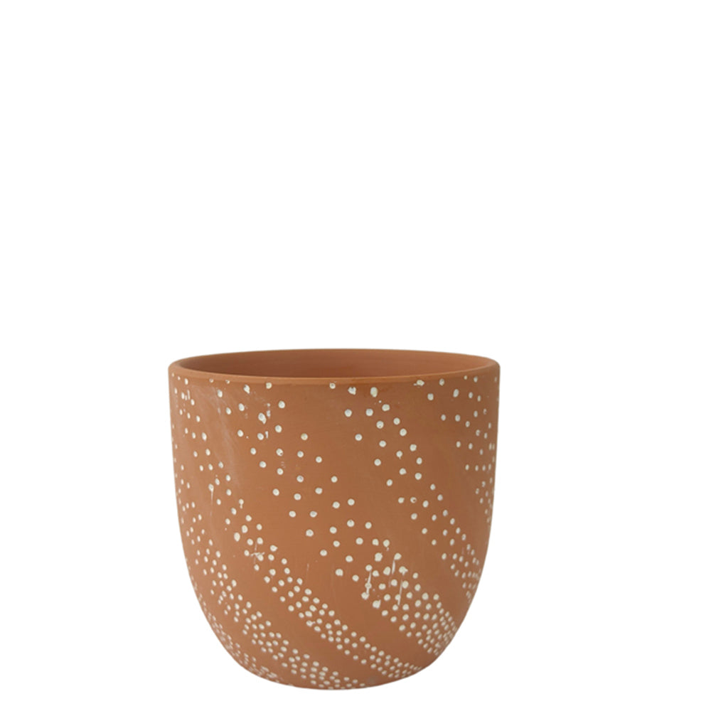 2x Urban Paige Slope 17cm Concrete Planter Pot Medium - Terracotta