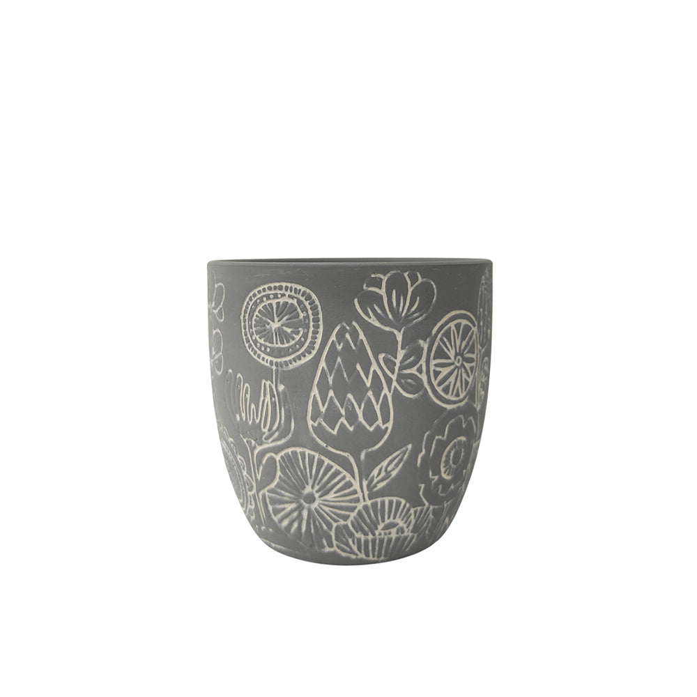 2x Urban Molly 13cm Concrete Pot Planter Small - Blue