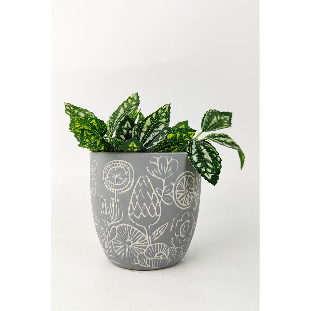 2x Urban Molly 13cm Concrete Pot Planter Small - Blue