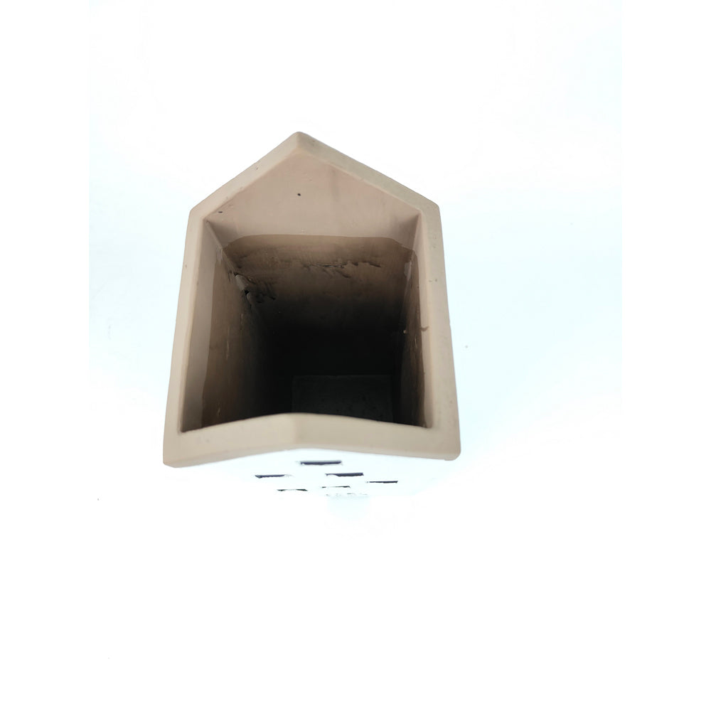 2x Urban Jonah House 24cm Concrete Tall Planter Pot - White