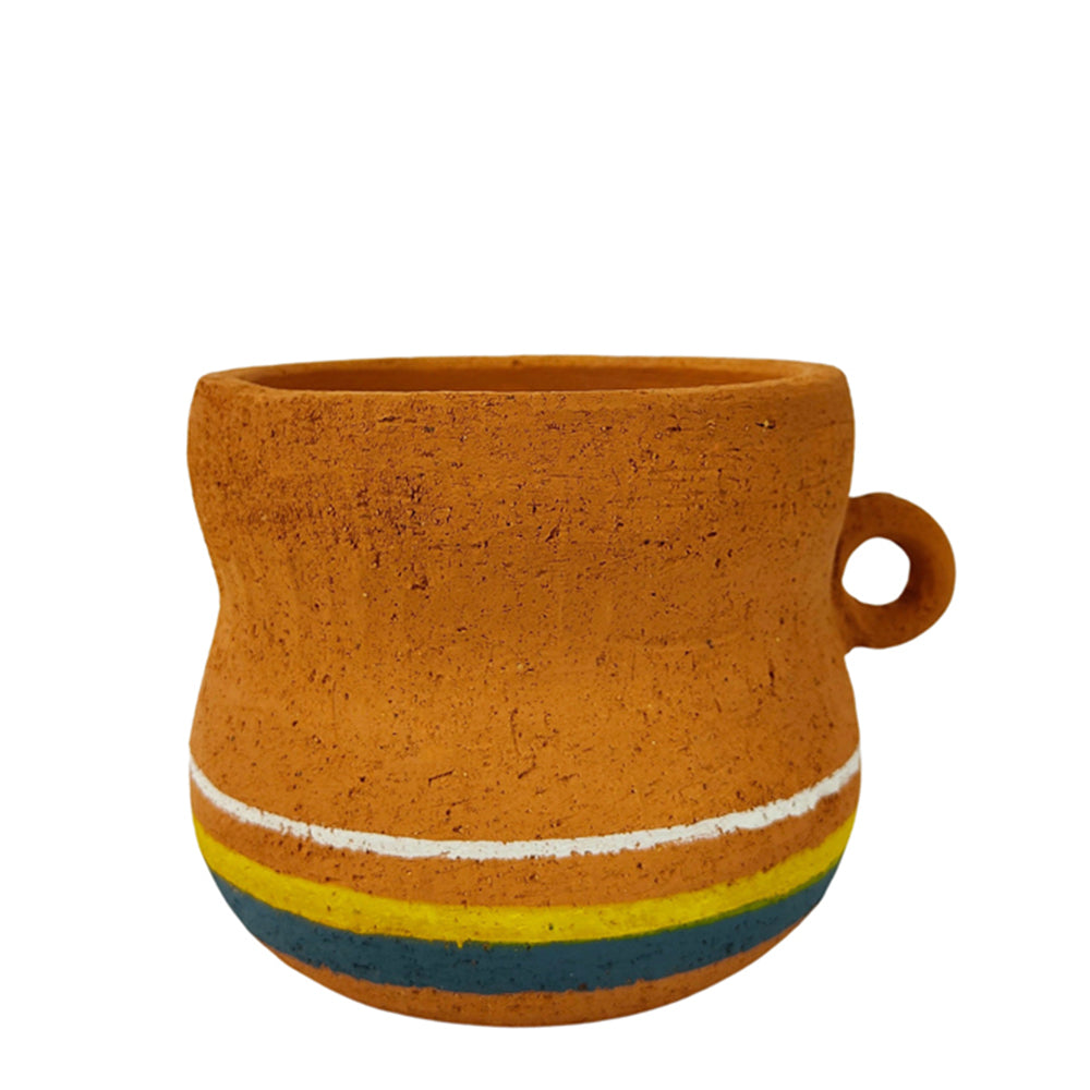 2x Urban Maliah Concrete Circle 13cm Planter Pot Small - Terracotta