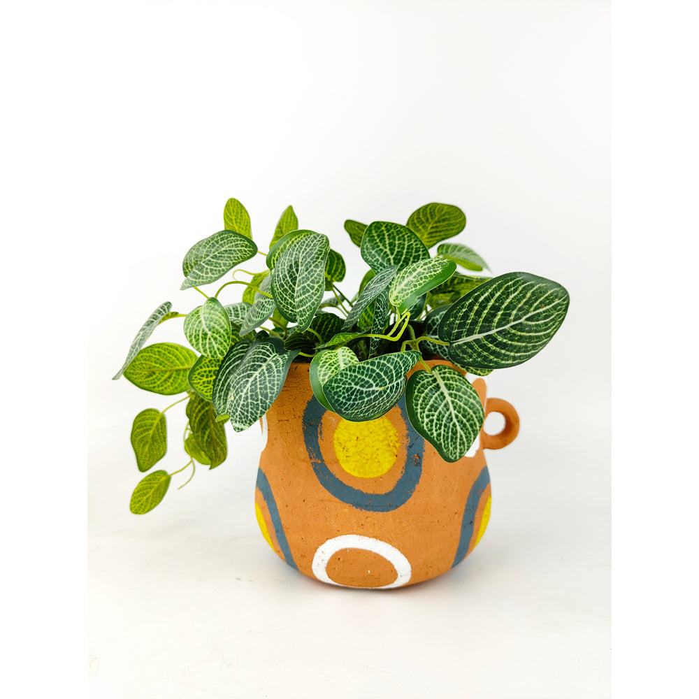 2x Urban Maliah Concrete Circle 16cm Planter Pot Medium - Terracotta